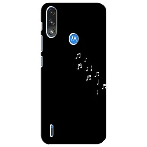 Чохол з картинками на чорному фоні для Motorola E7 Power (Ноти)