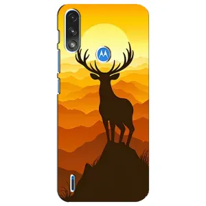 Чохли з зображенням різних тварин на Motorola E7 Power (Силует Оленя)
