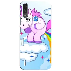 Чохол Unicorn на Motorola E7 Power (Веселка Єдиноріга)