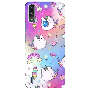 Чохол Unicorn на Motorola E7 Power (Веселка і Єдинорог)