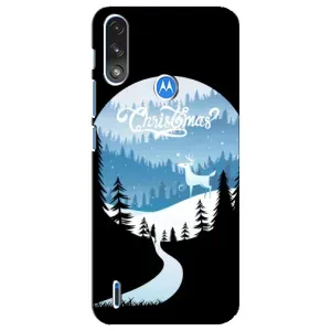Силиконовый бампер на рождество для Motorola E7 Power (Рождественский Олень)