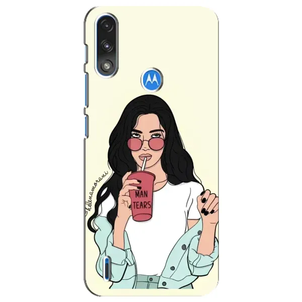 Чехол с рисунком «С напитком» для Motorola E7 Power