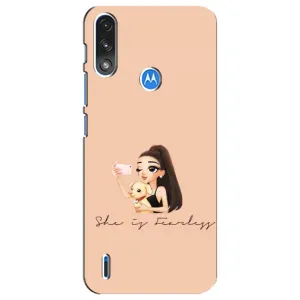 Силиконовый Чехол на Motorola E7 Power с картинкой Стильных Девушек (С собакой)