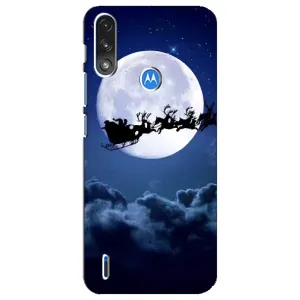 Чехол Санта Клаус для Motorola E7 Power (Санта - луна)