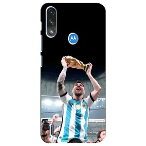 Чехлы Лео Месси Аргентина для Motorola E7 Power (Счастливый Месси)