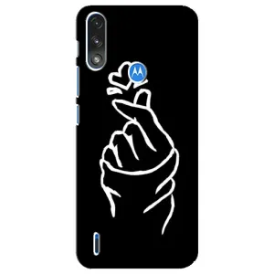 Чохол (Знак сердечка) для Motorola E7 Power (Сердечко на чорному)