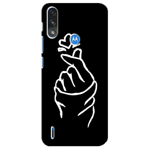 Чехол с рисунком «Сердце на черном» для Motorola E7 Power Чехол с рисунком «Сердце на черном» для Motorola E7 Power