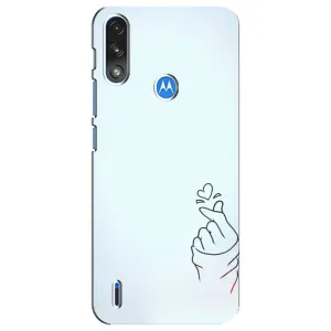 Чохол (Знак сердечка) для Motorola E7 Power (Сердечко на блакитному)