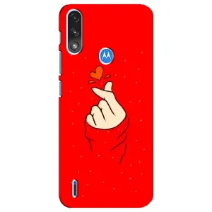 Чохол (Знак сердечка) для Motorola E7 Power (Сердечко на червоному)
