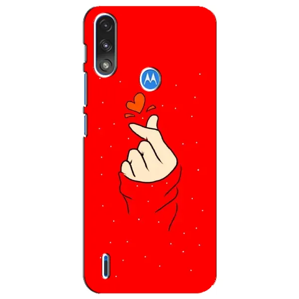 Чехол с рисунком «Сердце на красном» для Motorola E7 Power Чехол с рисунком «Сердце на красном» для Motorola E7 Power