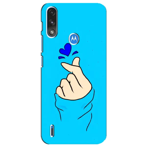 Чехол с рисунком «Сердце на синем» для Motorola E7 Power Чехол с рисунком «Сердце на синем» для Motorola E7 Power