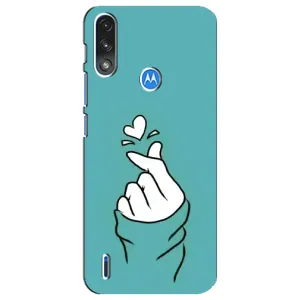 Чохол (Знак сердечка) для Motorola E7 Power (Сердечко на бірюзовому)