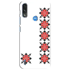 Силиконовый Чехол на Motorola E7 Power с картинкой Вышиванки (Силуэт вышиванки)