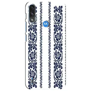 Силиконовый Чехол на Motorola E7 Power с картинкой Вышиванки (Синяя вышиванка)