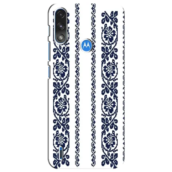 Чехол с рисунком «Синяя вышиванка» для Motorola E7 Power Чехол с рисунком «Синяя вышиванка» для Motorola E7 Power