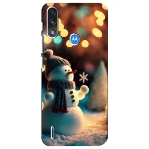 Чехлы на Новый Год Motorola E7 Power (Снеговик праздничный)