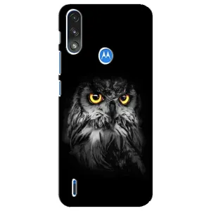 Чохли з принтом СОВИ для Motorola E7 Power (Сова на чорному)