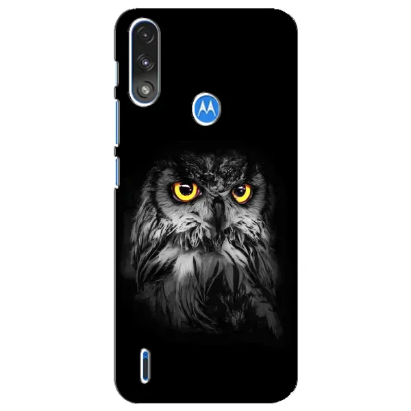 Чехол с рисунком «Сова на чёрном» для Motorola E7 Power Чехол с рисунком «Сова на чёрном» для Motorola E7 Power