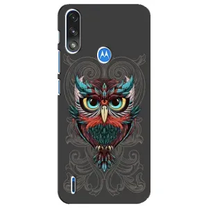 Чохли з принтом СОВИ для Motorola E7 Power (Сова на сірому)
