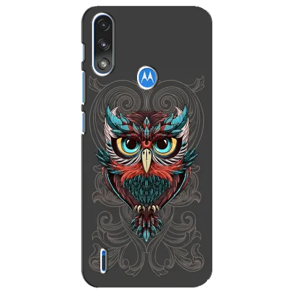 Чехол с рисунком «Сова на сером» для Motorola E7 Power Чехол с рисунком «Сова на сером» для Motorola E7 Power