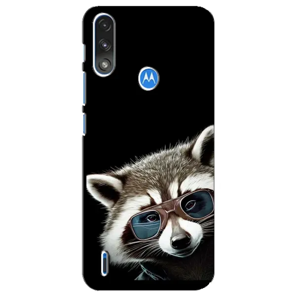 Чехол с рисунком «Стильный Енот» для Motorola E7 Power Чехол с рисунком «Стильный Енот» для Motorola E7 Power