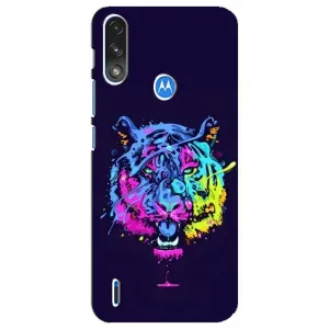 Силиконовый бампер с картинкой животных для Motorola E7 Power (Тигр-Арт)