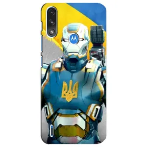 Силиконовый Чехол на Motorola E7 Power (Я-Украина) (Украинский робокоп)