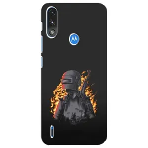 Чохол з картинкою "Герой Pubg" на Motorola E7 Power (В полум'ї)