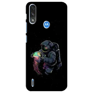 Силиконовый Чехол с принтом "Космонавты" на Motorola E7 Power (В руках земля)