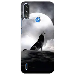 Чехол с Волком на Motorola E7 Power (Волк и луна)