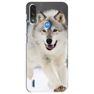 Чехол с Волком на Motorola E7 Power (Волк на снегу)