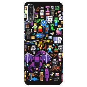 Чохол майнкрафт для Motorola E7 Power (Усі персонажі)