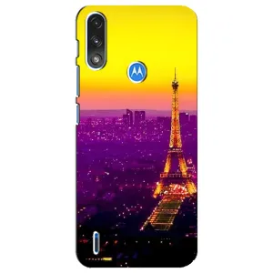 Чехол с Эйфелевой башней на Motorola E7 Power (Яркая башня)