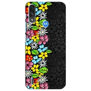Чехол с Цветами для Motorola E7 Power (Яркие цветы)