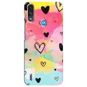 Чохли з тематикою "Маленькі Сердчеки" на Motorola E7 Power (Яскраві серця)