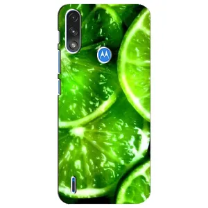 Чехол с изображением вкусной еды для Motorola E7 Power (Яркий ЛАЙМ)