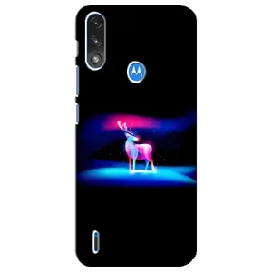 Силиконовый бампер с картинкой животных для Motorola E7 Power (Яркий олень)