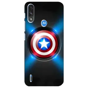 Чехол с Щитом Капитана Америки на Motorola E7 Power (Яркий Щит Капитана)