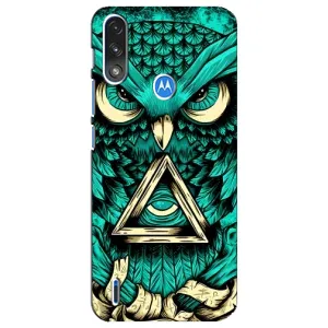 Чохли з принтом СОВИ для Motorola E7 Power (Зелена сова)