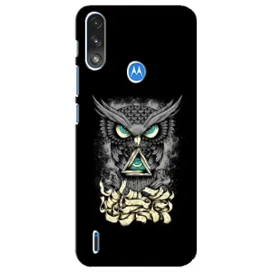 Чохли з принтом СОВИ для Motorola E7 Power (Зелені очі)