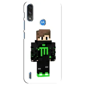 Чохли для Motorola E7 Power (Персонажі МайнКрафт) (Зелений хлопчик)