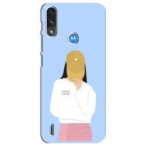 Силиконовый Чехол на Motorola E7 Power с картинкой Стильных Девушек (Желтая кепка)