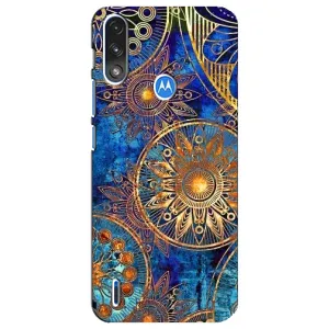 Чохли з сенсом на Motorola E7 Power (Золоті узори)