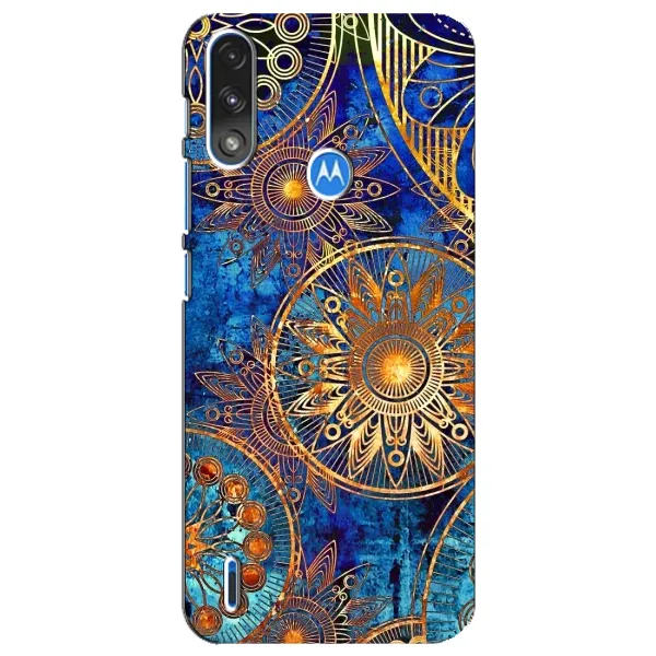 Чехол с рисунком «Золотые узоры» для Motorola E7 Power