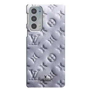 Текстурный Чехол Louis Vuitton для Мото Едж 20 (Белый ЛВ)