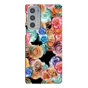 Чохли з тематикою "КВІТИ" на Motorola Edge 20 (Квіти на чорному)