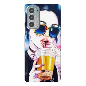 Чохол з картинкою Модні Дівчата Motorola Edge 20 (Дівчина з коктейлем)