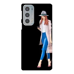 Чохол з картинкою Модні Дівчата Motorola Edge 20 (Дівчина з телефоном)