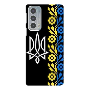 Силиконовый Чехол на Motorola Edge 20 (Герб и вышыванка)