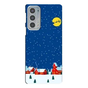 Силіконовий бампер на різдво для Motorola Edge 20 (Місто в снігу)